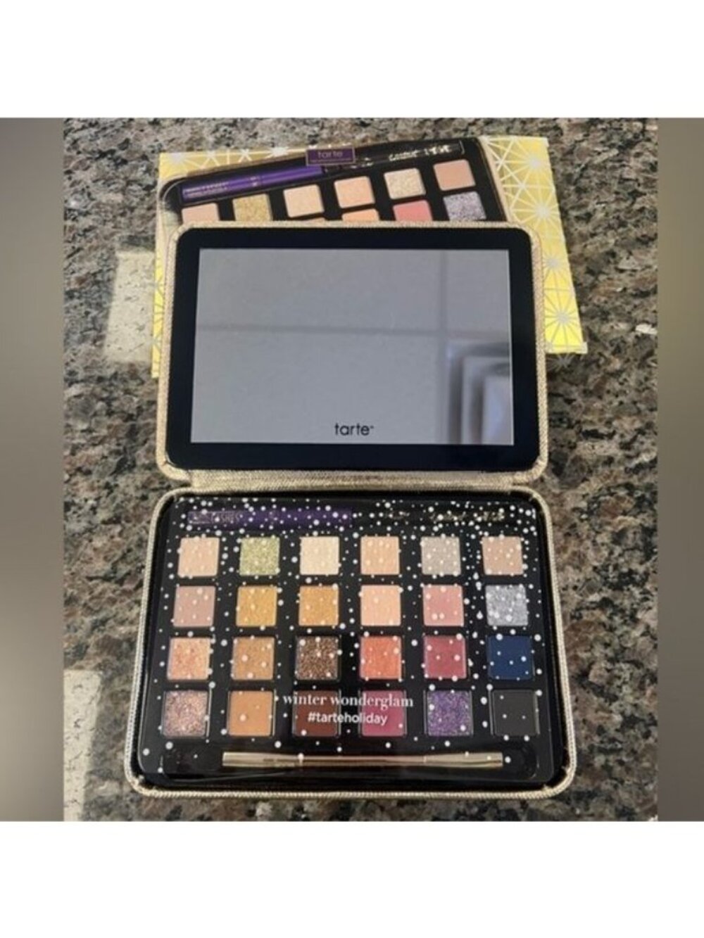 NIB Tarte Winter Wonderglam Luxe Eye Palette Set Shimmer Glitter Metallic Makeup - Picture 7 of 15